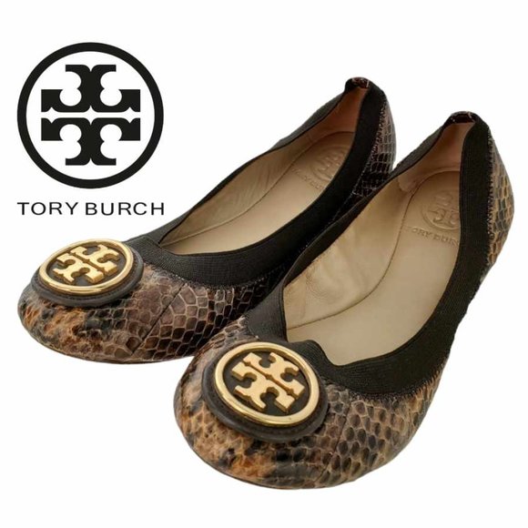Tory Burch Shoes - Tory Burch Caroline 2 Snake-Print Ballerina Flat Women's 5.5M